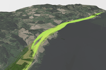 Road project visualization with environmental impact